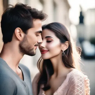 As their eyes met, her heart skipped a beat, captivated by his gentle smile and charming human face.