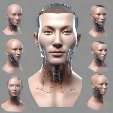 In the futuristic world, humans were able to modify their human faces with advanced technology, giving them a wide range of customizable features.