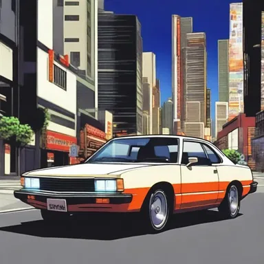 In the anime series, the protagonist's car had stylish taillights that emitted a vibrant glow.