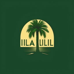 Create a sleek, modern logo featuring the word 'idyllic' in a palm tree green color, incorporating minimalist elements that suggest technology and nature.