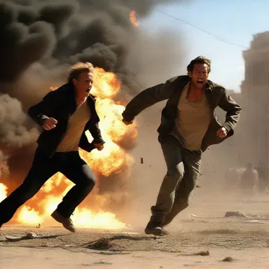 The action-packed movie had chaotic fight scenes with explosions and intense chase sequences.