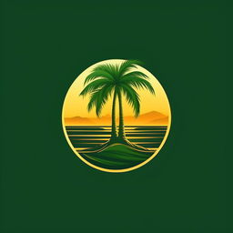 Refine the logo for 'idyllic' to palm tree green without any palm tree imagery, maintaining a sleek, modern, minimalist style that conveys technology and serenity.