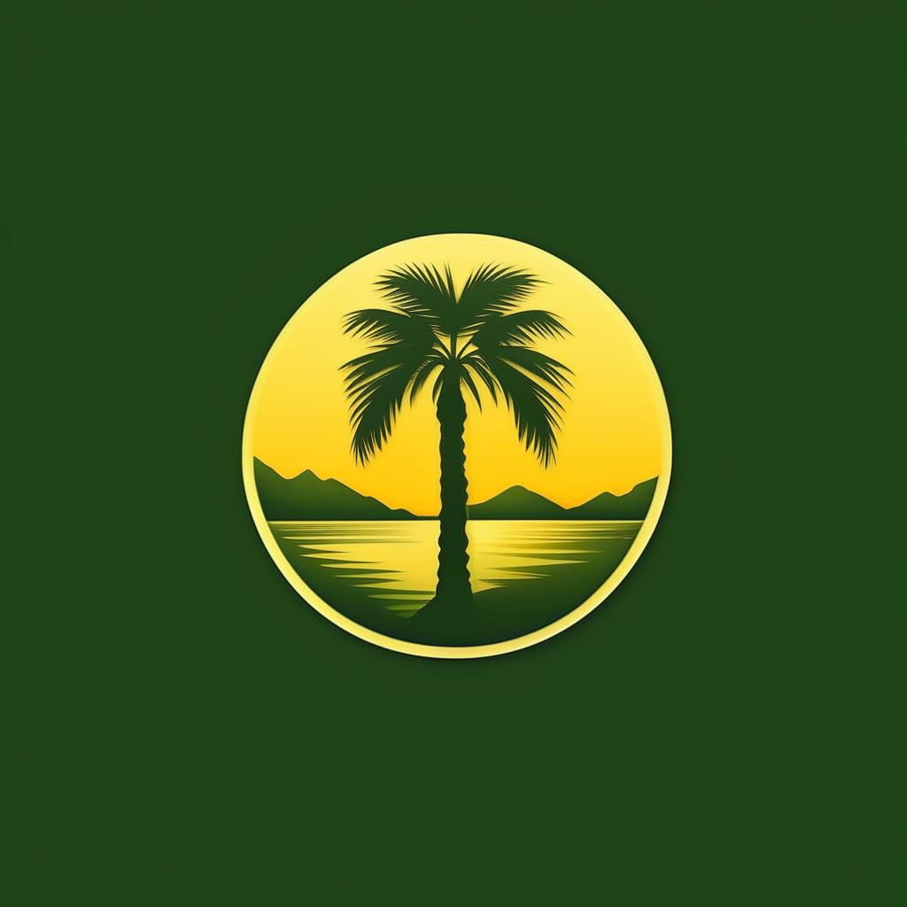 Refine the logo for 'idyllic' to palm tree green without any palm tree imagery, maintaining a sleek, modern, minimalist style that conveys technology and serenity.