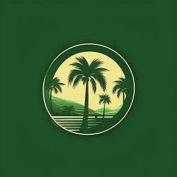 Refine the logo for 'idyllic' to palm tree green without any palm tree imagery, maintaining a sleek, modern, minimalist style that conveys technology and serenity.