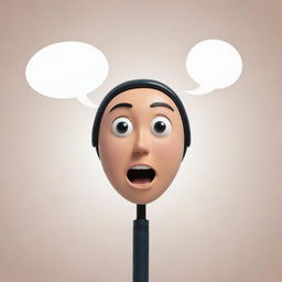 Generate an image of a whimsical, anthropomorphized pen with a face, as it appears to be talking, with elements such as speech bubbles for added effect.