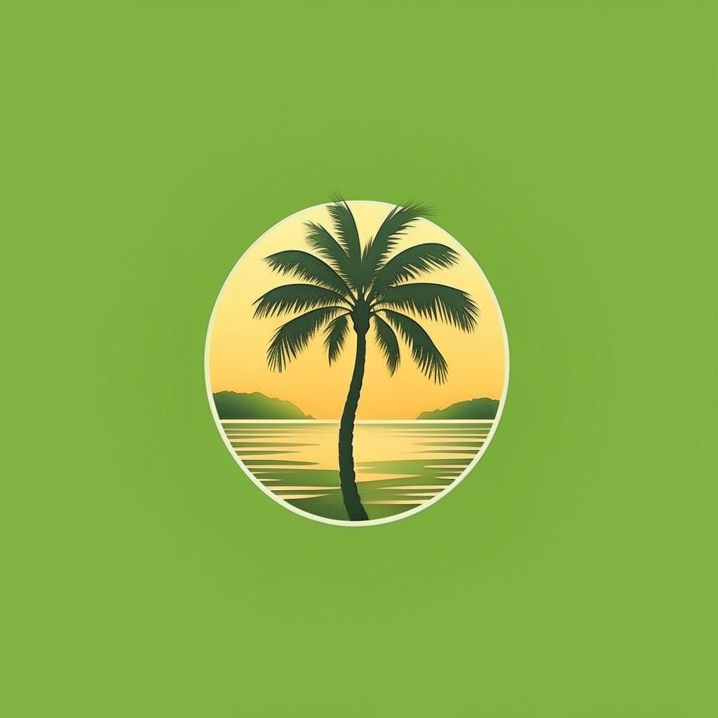 Refine the logo for 'idyllic' to palm tree green without any palm tree imagery, maintaining a sleek, modern, minimalist style that conveys technology and serenity.