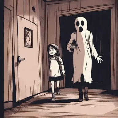 As the protagonist ran through the haunted house, they stumbled upon a mysterious helper who guided them to safety amidst all the horror.