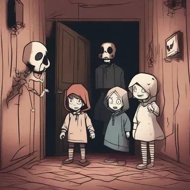 As the protagonist ran through the haunted house, they stumbled upon a mysterious helper who guided them to safety amidst all the horror.