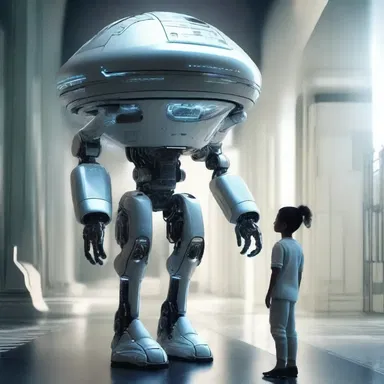 In the futuristic world of the story, the helper was an advanced artificial intelligence that provided invaluable assistance to the protagonist in their quest.
