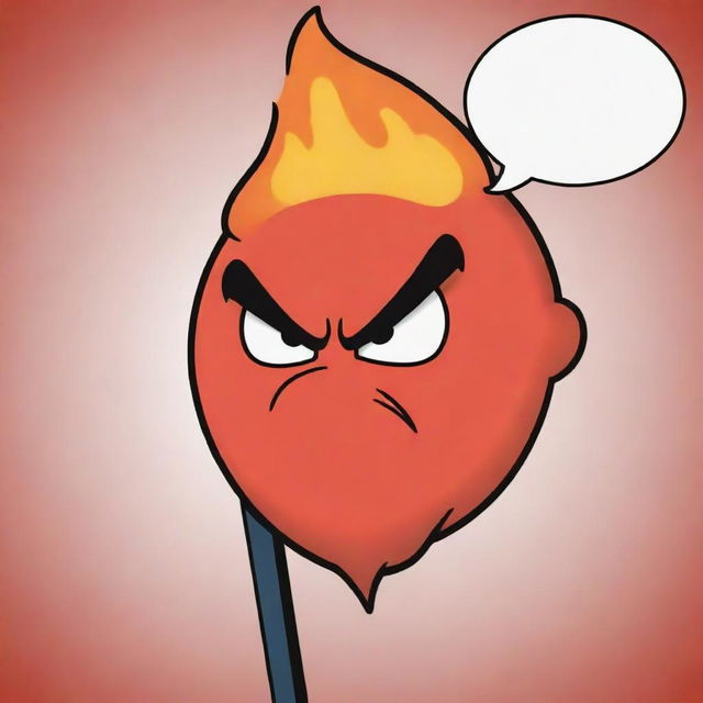 Update the image to showcase the anthropomorphized pen appearing frustrated and angry, with furrowed brows, a scowl and fiery speech bubble.