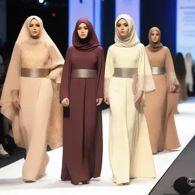 The fashion show featured elegant designs incorporating the concept of a modern purdah, symbolizing women's empowerment and privacy.