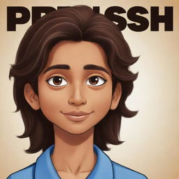 A cartoon image of a brown boy with long hair in the foreground. The name 'Priyansh' is stylishly written in the background.