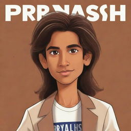 A cartoon image of a brown boy with long hair in the foreground. The name 'Priyansh' is stylishly written in the background.