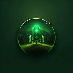 AI startup app logo for company name idyllic in deep green