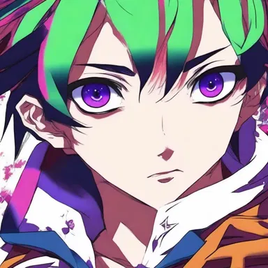 The anime character's eyes were drawn with a richness of hue, displaying an intense and vibrant color.