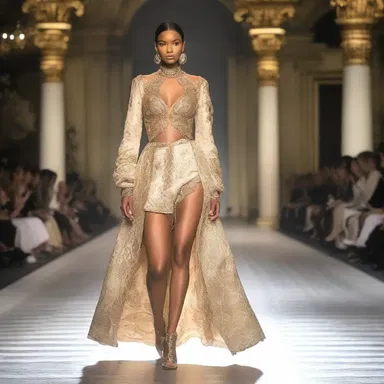The designer's use of luxurious fabrics and intricate details gave the outfit a richness that made it stand out on the runway.