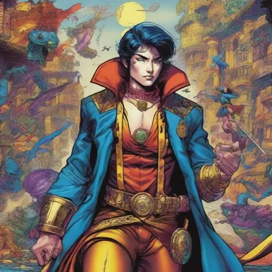 The comic book artist used vibrant colors and intricate details to depict the richness of the fantasy world.