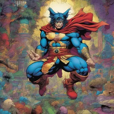The comic book artist used vibrant colors and intricate details to depict the richness of the fantasy world.