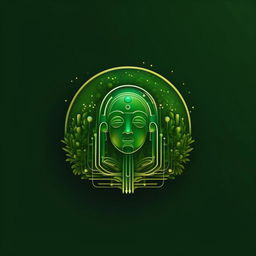 AI startup app logo for company name idyllic in deep green