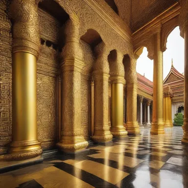 The grand palace was known for its opulence and richness in intricate details and luxurious materials.