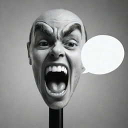 Intensify the emotion in the existing image showing an anthropomorphized pen. The pen should appear more visibly and extremely angry, with exaggerated features like scowling eyebrows and a visibly opened mouth shouting in a speech bubble.