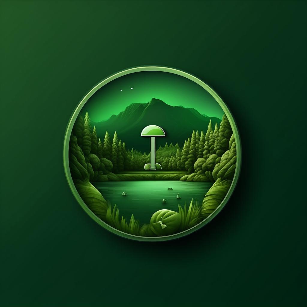 startup app logo for company name idyllic in deep green