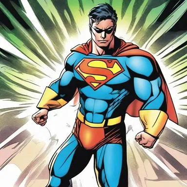 In the comic book, the superhero becomes conscious of his true identity and powers.