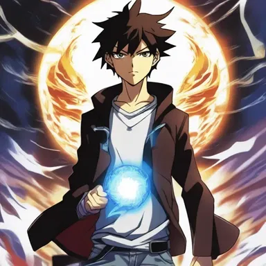 The protagonist in the anime series gains conscious control over his supernatural abilities to protect the world.