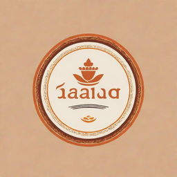 Design a logo for a restaurant named 'Aahar-rashiya,' inspired by the traditional food and culture of Varanasi, incorporating elements such as traditional dishes, holy ghats, and the iconic River Ganges.