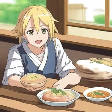 In the anime series, the protagonist's favorite food is barley rice.