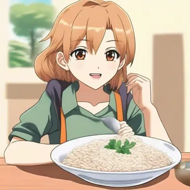 In the anime series, the protagonist's favorite food is barley rice.