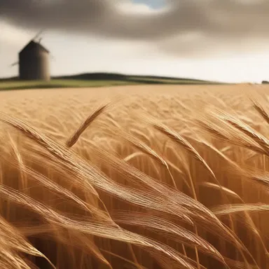 The author vividly described the golden fields of barley blowing in the wind in his novel.