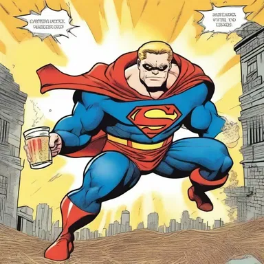 In the comic book, the superhero gains super strength after consuming a special drink made from magical barley.