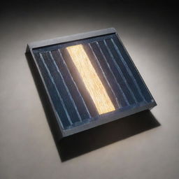 Generate an image of a luminescent solar concentrator, demonstrating its unique ability to radiate light through specialized materials.