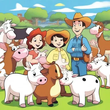 In the cartoon, the character's dream is to ranch and raise a herd of talking animals.