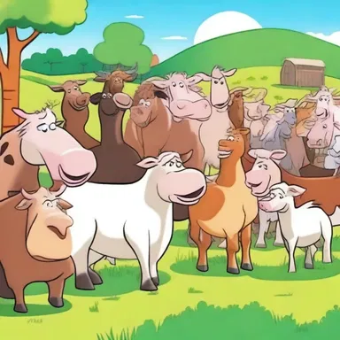 In the cartoon, the character's dream is to ranch and raise a herd of talking animals.