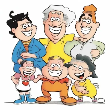 The joking characters in the cartoon made everyone laugh.