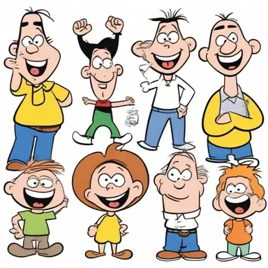 The joking characters in the cartoon made everyone laugh.