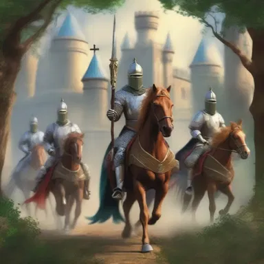 In the magical realm, the king's muster of knights embarked on a quest to retrieve the lost artifact.