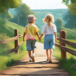 This is a high-quality digital art image depicting a heartwarming scene