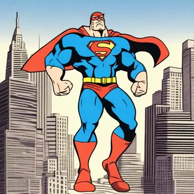In the animated series, the superhero mustered all the strength to save the city from destruction.