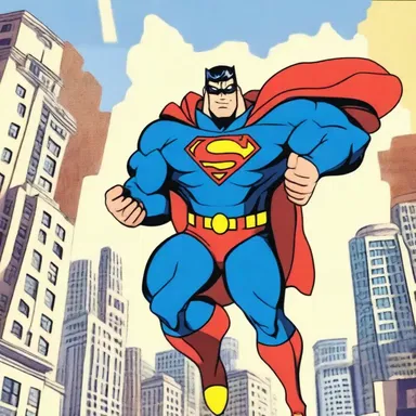 In the animated series, the superhero mustered all the strength to save the city from destruction.