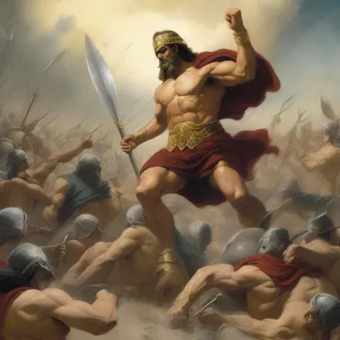 The gods mustered their forces to wage a battle against the Titans.