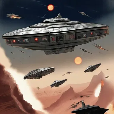 The rebels mustered their starships to launch an attack on the evil empire.