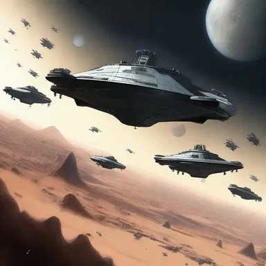 The rebels mustered their starships to launch an attack on the evil empire.