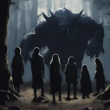 The group of survivors mustered their courage to confront the terrifying monster lurking in the shadows.