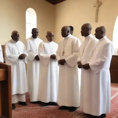 The priest mustered his congregation and led them in a prayer for peace.
