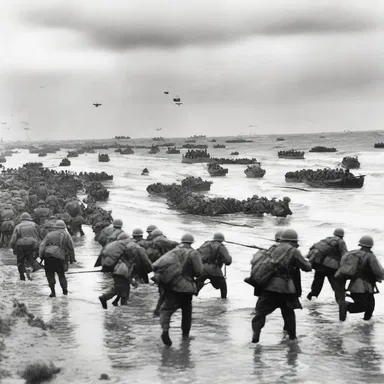 During World War II, the Allied forces mustered their troops for the D-Day invasion of Normandy.