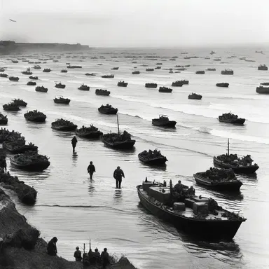 During World War II, the Allied forces mustered their troops for the D-Day invasion of Normandy.