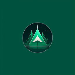 startup app logo for company name idyllic in deep green or turquoise, flat minimalist style